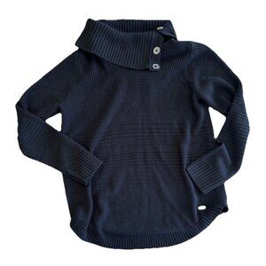 CALVIN KLEIN | Shawl Neck Sweater | Black | Gold Button Accent | Sz Medium